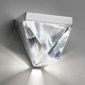 Fabbian Tripla LED nástěnné světlo křišťál hliník