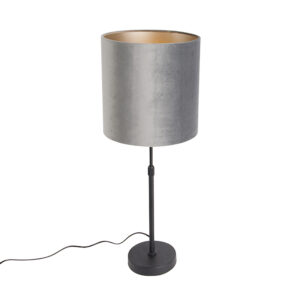 Moderní stolní lampa černé látkové stínidlo šedé 25 cm nastavitelné – Parte