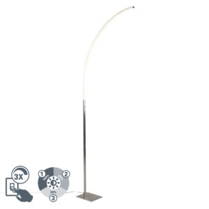 Moderní stojací lampa z oceli včetně LED a 3stupňového stmívače – Stylová