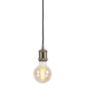Moderní závěsná lampa bronzová s černým kabelem – Cava Classic