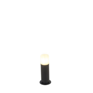 Stojící venkovní lampa černá s opálovým odstínem bílá 30 cm IP44 – Odense
