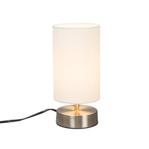 Moderní stolní lampa bílá kulatá 12 cm stmívatelná – Milo 2