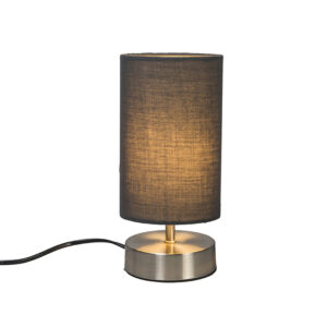 Moderní stolní lampa šedá s ocelí – Milo 2