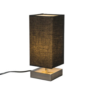 Moderní stolní lampa černá s ocelí – Milo