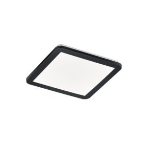 Stropní svítidlo hranaté černé 30 cm vč. LED 3stupňové stmívatelné IP44 – Lope