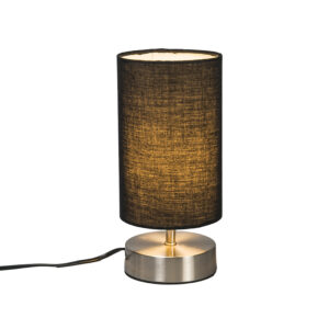 Moderní stolní lampa černá s ocelí – Milo 2