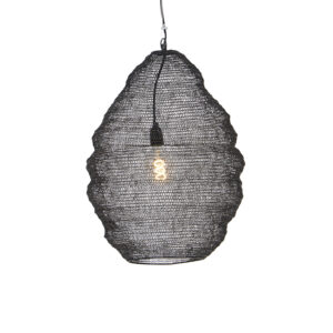 Orientální závěsná lampa černá 45 cm – Nidum