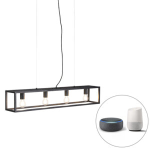 Inteligentní průmyslová závěsná lampa černá včetně 4 WiFi A60 – klec 4