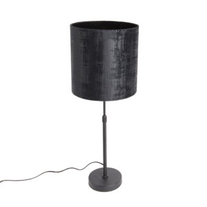 Stolní lampa černá velurová odstín černá 25 cm nastavitelná – Parte