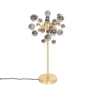 Designová stolní lampa mosazná s kouřovým sklem 3-light – Explode