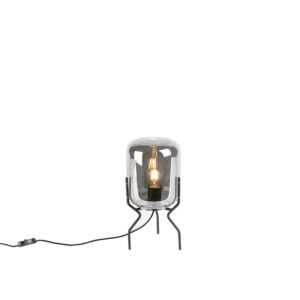 Inteligentní designová stolní lampa černá s kouřovým sklem včetně WiFi A60 – Bliss