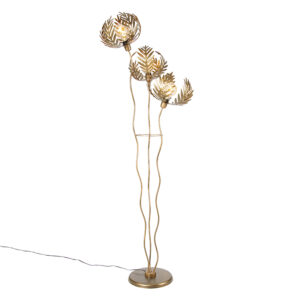 Vintage stojací lampa zlatá 3-světelná – Botanica Kringel