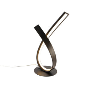 Designová stolní lampa rezavě hnědá včetně LED a stmívače – Belinda
