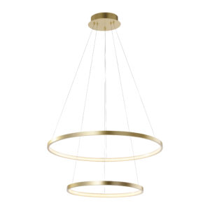 Moderní kruhová závěsná lampa zlatá vč. LED – Anella Duo
