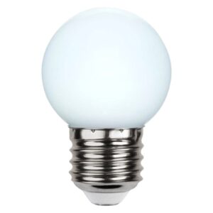 LED žárovka E27 G45 pro světelný řetěz, bílá 6500K
