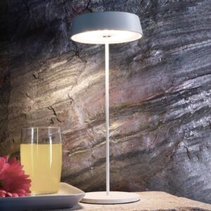 LED stolní lampa Miram s baterií stmívatelná, bílá