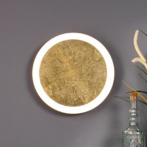 LED nástěnné svítidlo Moon Ø 40 cm, zlaté