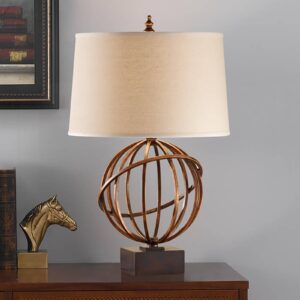 Textilní stolní lampa Spencer, top design
