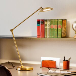 Stmívatelná stolní lampa LED Beatrice mosaz matná
