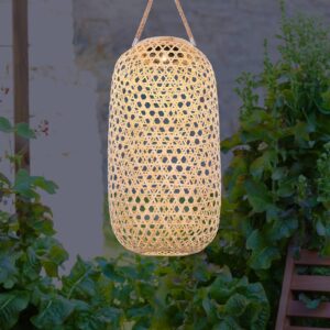 LED solární světlo 33671 lucerna z bambusu
