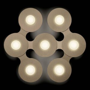 GROSSMANN Disc LED stropní, zlatohnědá, 7 zdrojů