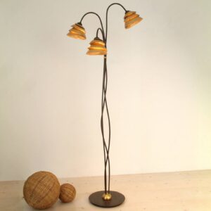 Stojací lampa Snail 3zdrojová hnědá-zlatá