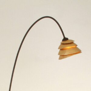 Stojací lampa Snail, 1 zdroj, hnědo-zlatá