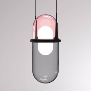 LOUM Pille LED závěsné světlo růžová/šedá