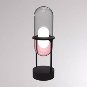 LOUM Pille LED stolní lampa šedá/růžová