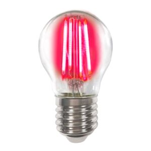Barevná E27 4W LED žárovka Filament, červená