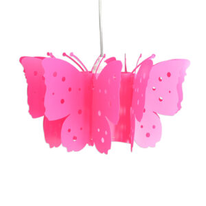 Závěsné světlo Kizi v růžové s motýly