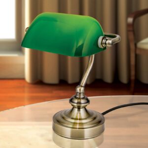 Zora - stolní lampa, se zeleným stínidlem