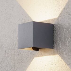 LED venkovní nástěnné svítidlo Cube čedičová šedá