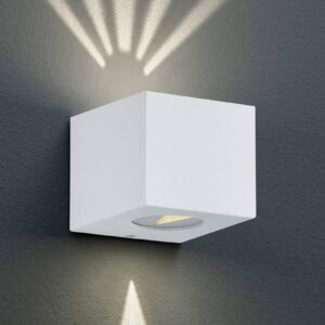 Hranaté LED venkovní nástěnné světlo Cordoba, bílé