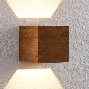 Lindby Benicio dřevěné LED nástěnné světlo, 11cm