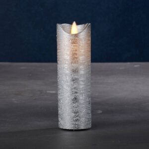 LED svíčka Sara Exclusive stříbrná, Ø 5 cm, 15 cm