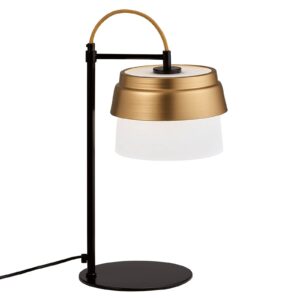 Morgan stolní lampa, skleněné stínidlo, bílo-zlaté
