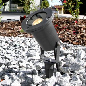 Tessa – venkovní reflektor s kolíkem v šedé barvě