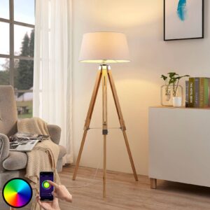 Lindby Smart LED stojací lampa Alessa, tripod, RGB