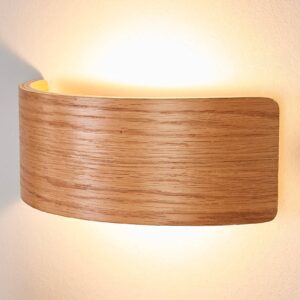 LED nástěnné světlo Rafailia 23cm, dřevo