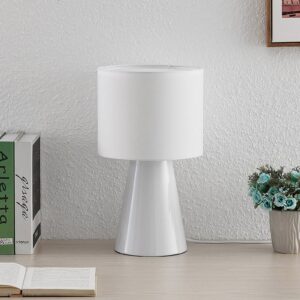 Lindby Erantie stolní lampa zcela v bílé barvě
