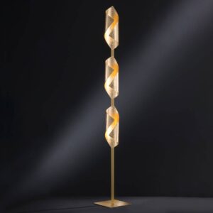 LED stojací lampa Safira v lesklém zlatě