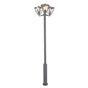 Klasická venkovní lucerna antracit 230cm 3-světlo – Platar