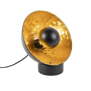 Industriální stolní lampa černá se zlatým vnitřkem – Magna Eglip