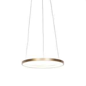 Moderní kruhová závěsná lampa zlatá 40 cm vč. LED – Anella