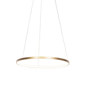 Moderní kruhová závěsná lampa zlatá 60 cm vč. LED – Anella