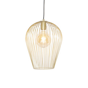 Designová závěsná lampa zlatá – Wire Ario