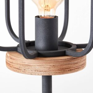 Stojací lampa Tosh s dřevěným prvkem