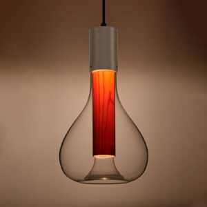 LZF Eris LED závěsné světlo sklo hliník/třešeň
