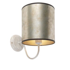Klasická nástěnná lampa béžová se zinkovým odstínem – mat